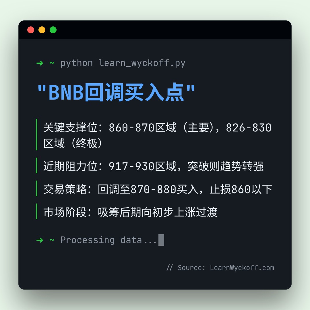 20260111 BNBUSDT 行情数据复盘报告（基于威科夫量价视角）