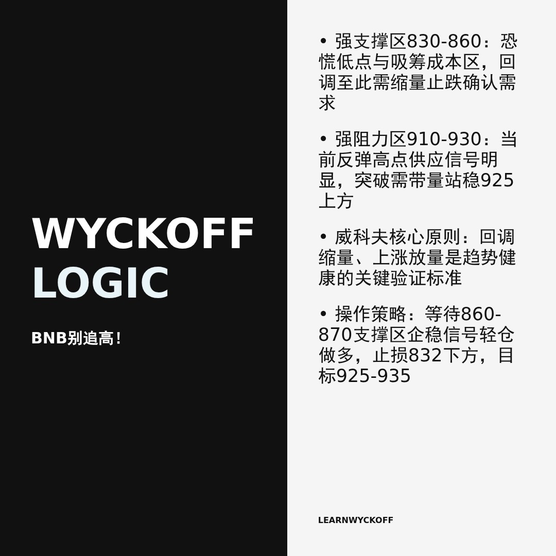 20260106 BNBUSDT 行情数据复盘报告（基于威科夫量价视角）