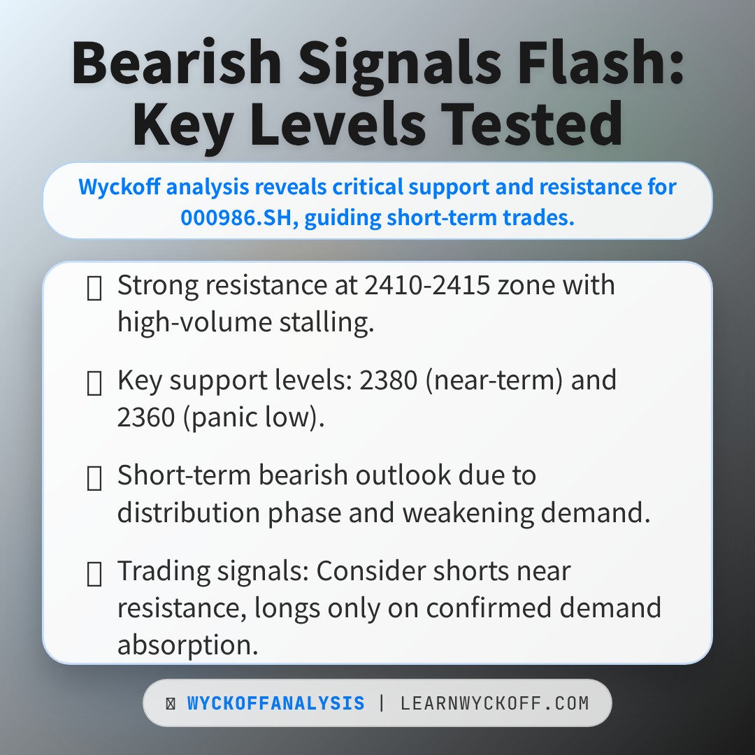 20260121 000986.SH Market Data Review Report (Based on Wyckoff Volume-Price Perspective)