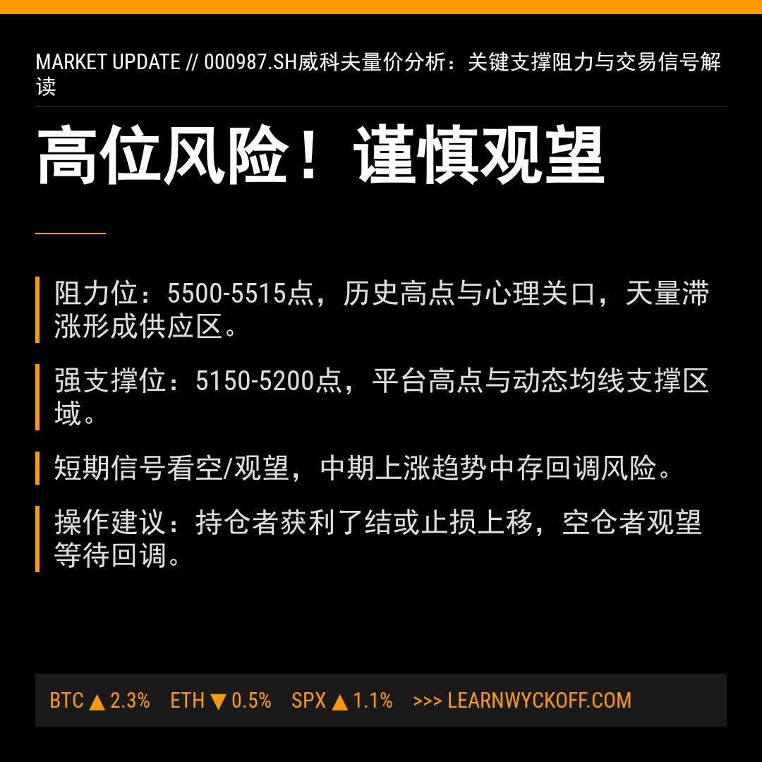 20260113 000987.SH 行情数据复盘报告（基于威科夫量价视角）