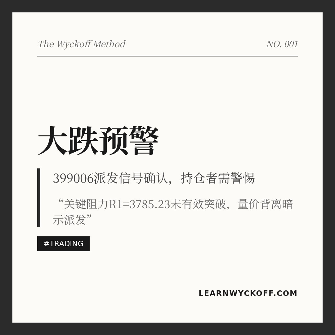 20260424 399006 行情数据复盘报告（基于威科夫量价视角）
