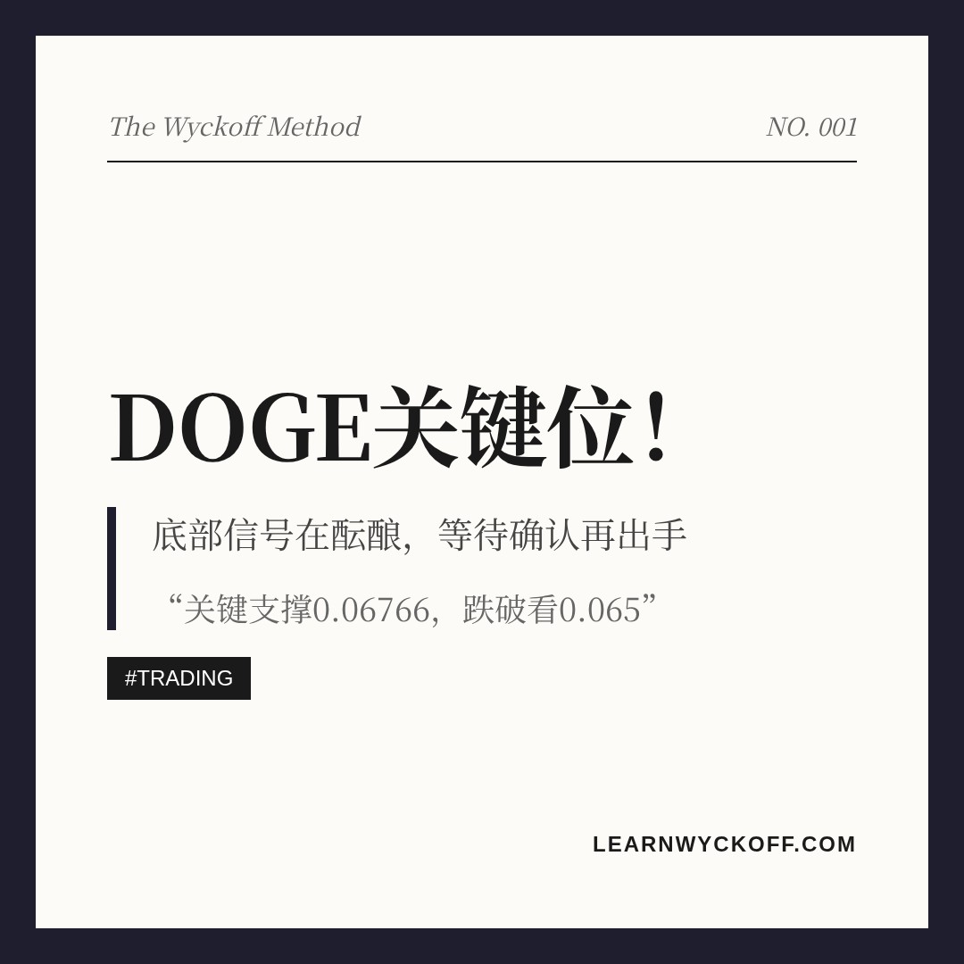 20260801 DOGEUSDT 行情数据复盘报告（基于威科夫量价视角）