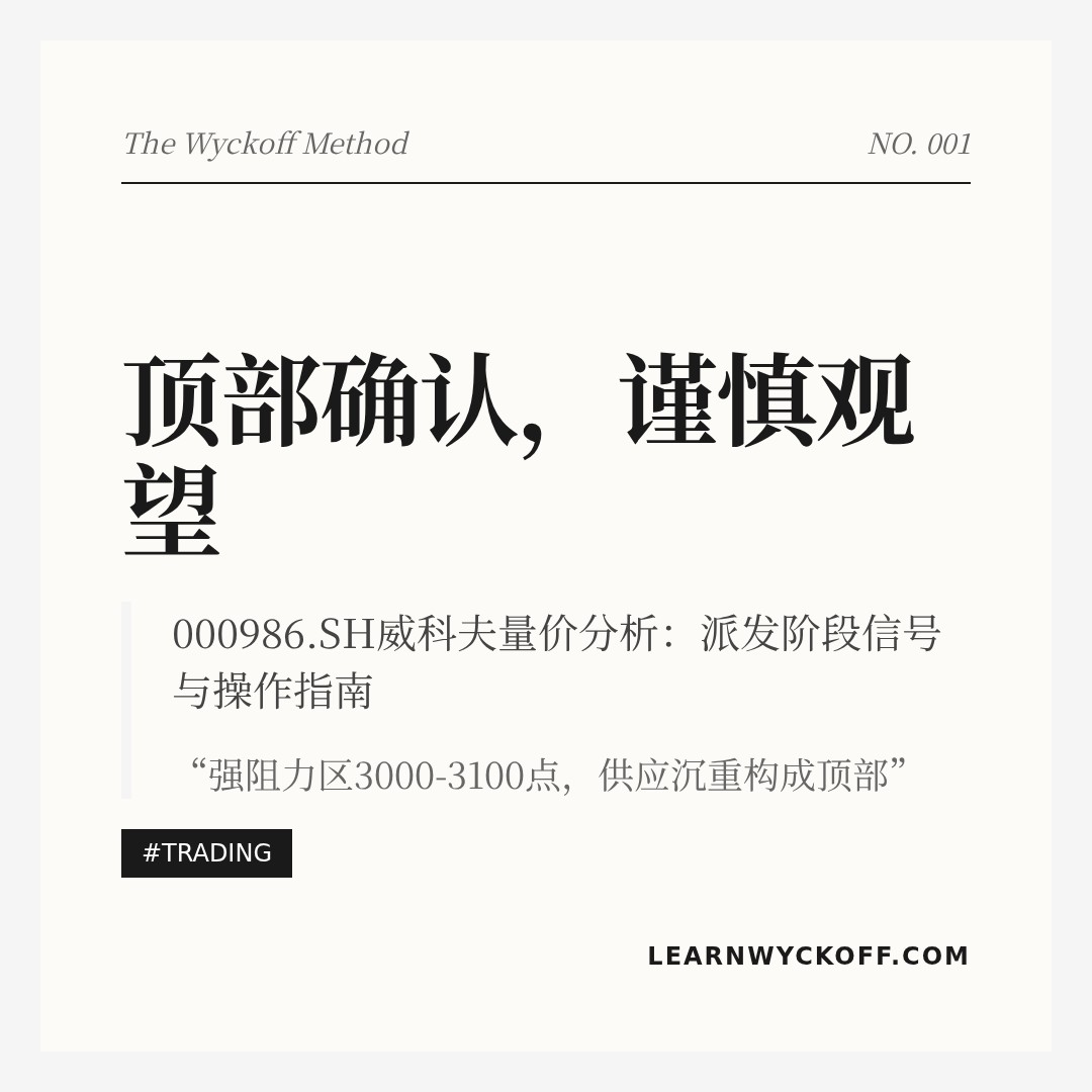 20260327 000986.SH 行情数据复盘报告（基于威科夫量价视角）