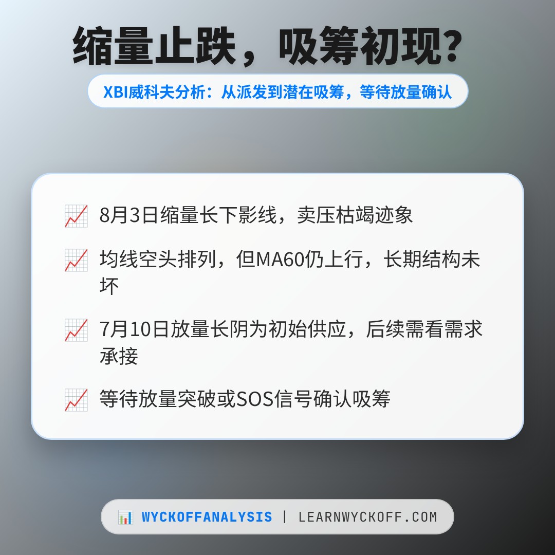 20260803 XBI 行情数据复盘报告（基于威科夫量价视角）