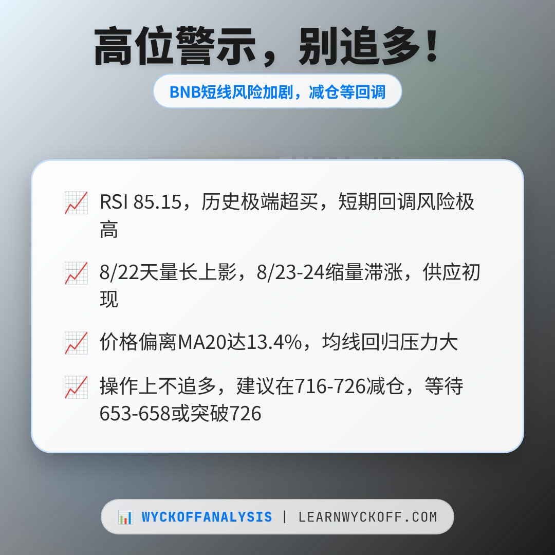 20260824 BNBUSDT 行情数据复盘报告（基于威科夫量价视角）