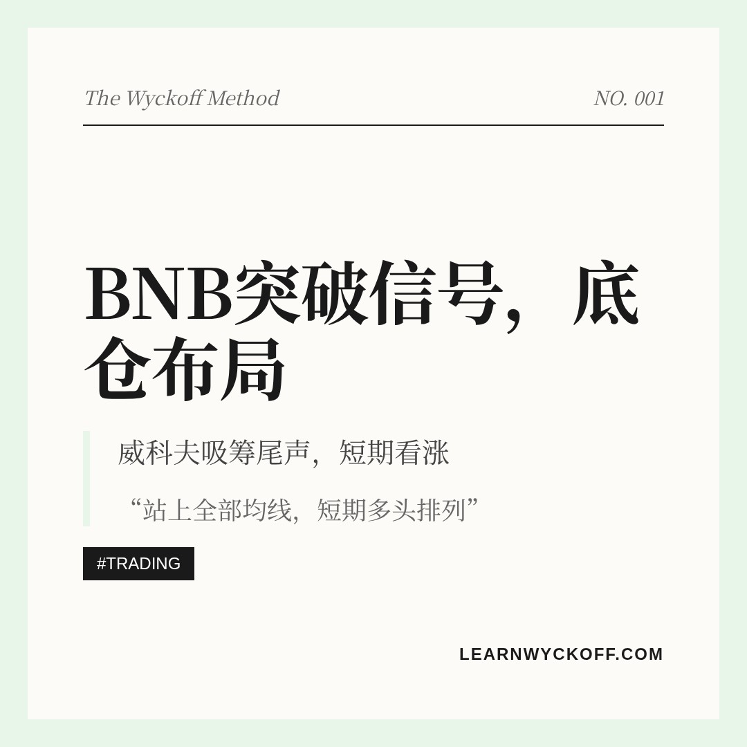 20260805 BNBUSDT 行情数据复盘报告（基于威科夫量价视角）