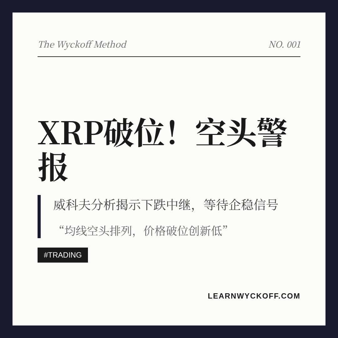 20260811 XRPUSDT 行情数据复盘报告（基于威科夫量价视角）