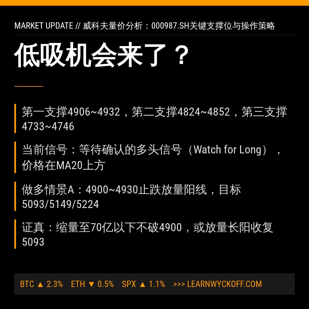 20260824 000987.SH 行情数据复盘报告（基于威科夫量价视角）