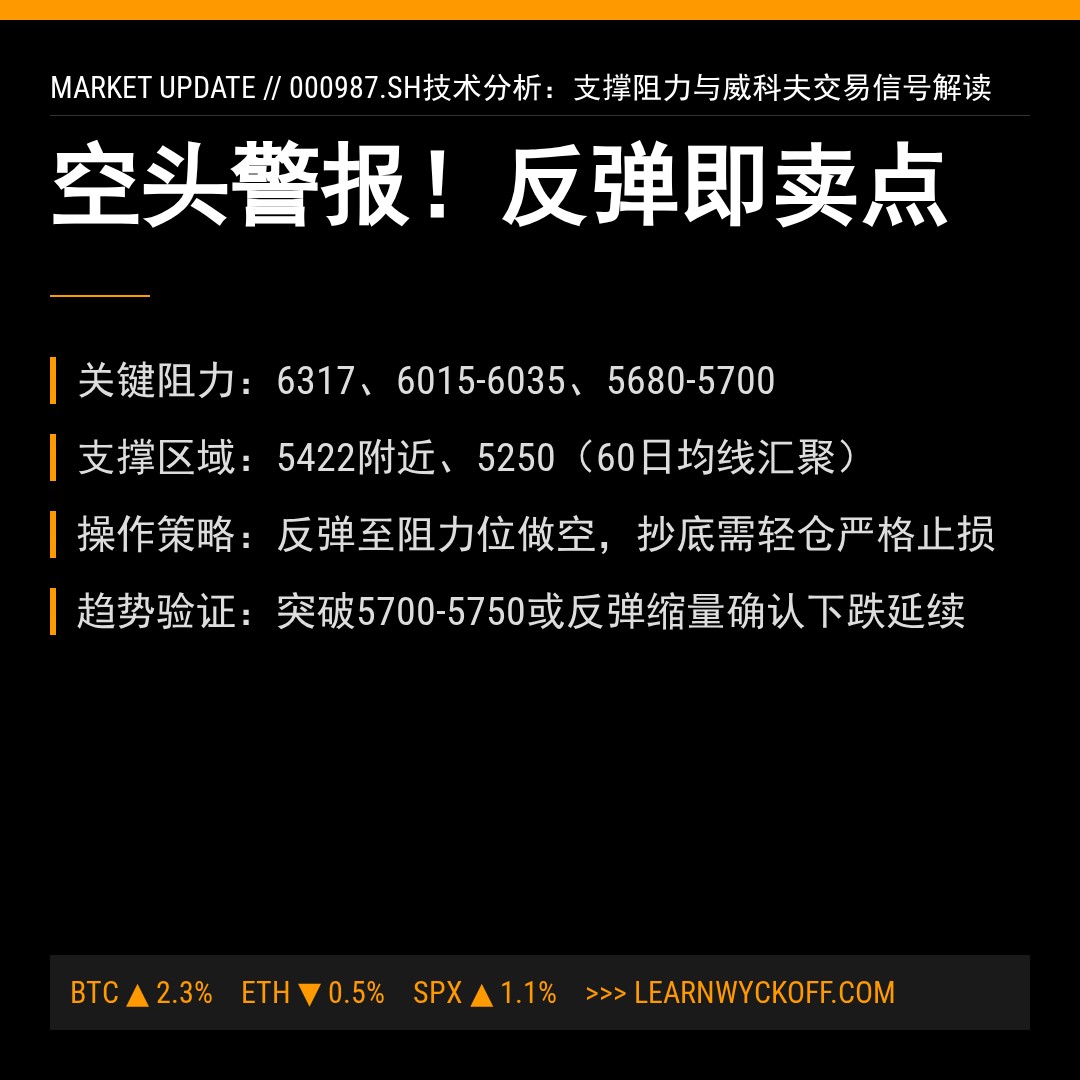 20260316 000987.SH 行情数据复盘报告（基于威科夫量价视角）