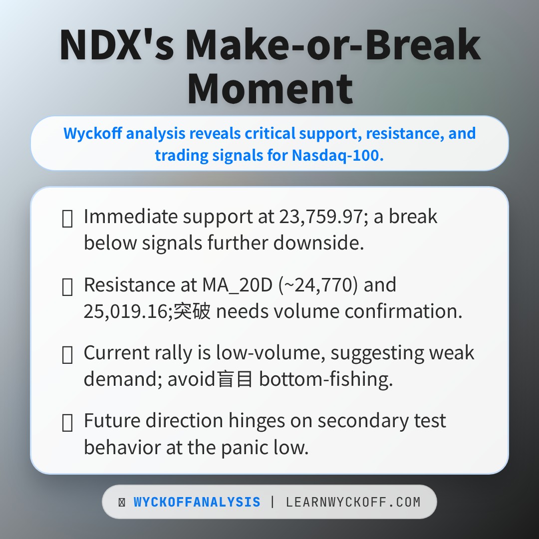 20260323 NDX Market Data Review Report (Based on Wyckoff Volume-Price Perspective)