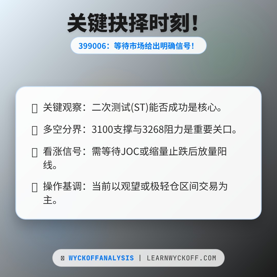 20251231 399006 行情数据复盘报告（基于威科夫量价视角）