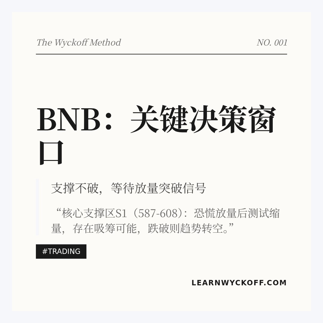 20260328 BNBUSDT 行情数据复盘报告（基于威科夫量价视角）