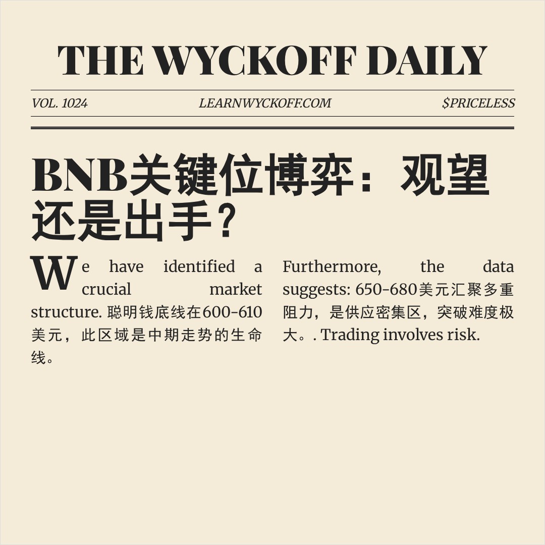 20260324 BNBUSDT 行情数据复盘报告（基于威科夫量价视角）