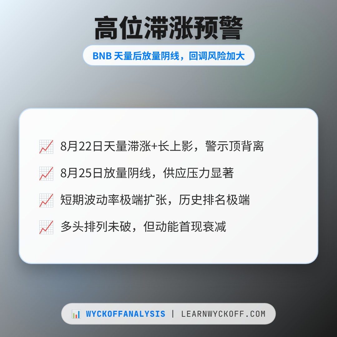 20260825 BNBUSDT 行情数据复盘报告（基于威科夫量价视角）