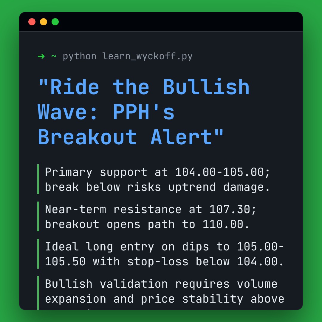 20260123 PPH Market Data Review Report (Based on Wyckoff Volume-Price Perspective)