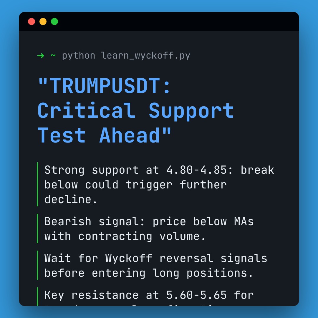 20260122 TRUMPUSDT Market Data Review Report (Based on Wyckoff Volume-Price Perspective)