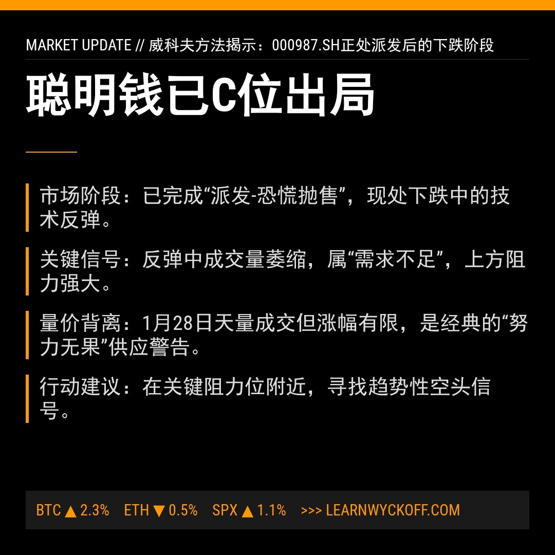 20260227 000987.SH 行情数据复盘报告（基于威科夫量价视角）