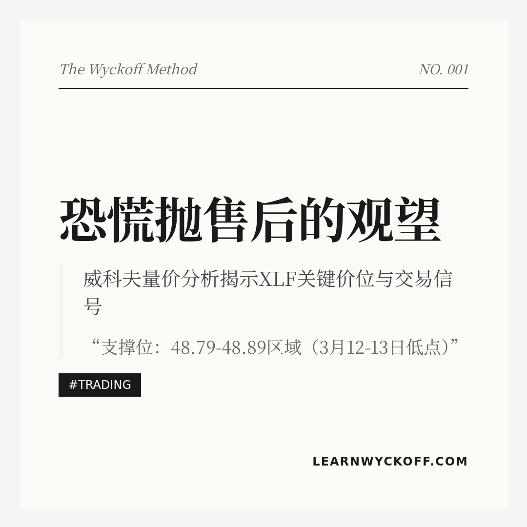 20260313 XLF 行情数据复盘报告（基于威科夫量价视角）