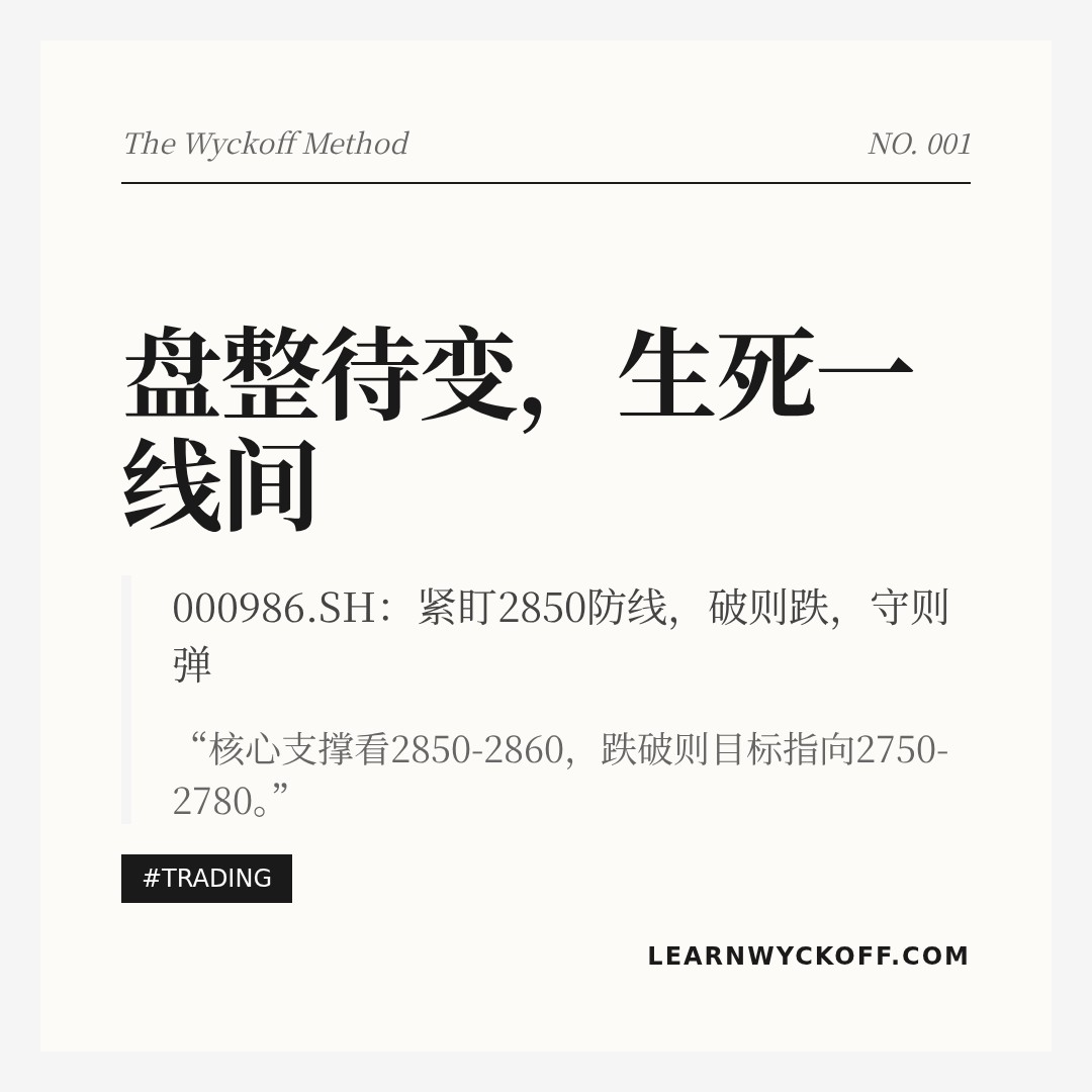 20260324 000986.SH 行情数据复盘报告（基于威科夫量价视角）