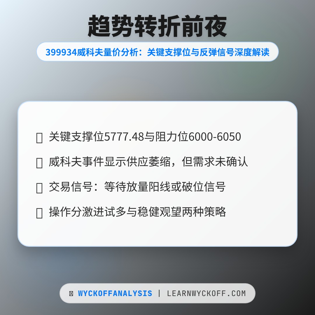 20260309 399934 行情数据复盘报告（基于威科夫量价视角）
