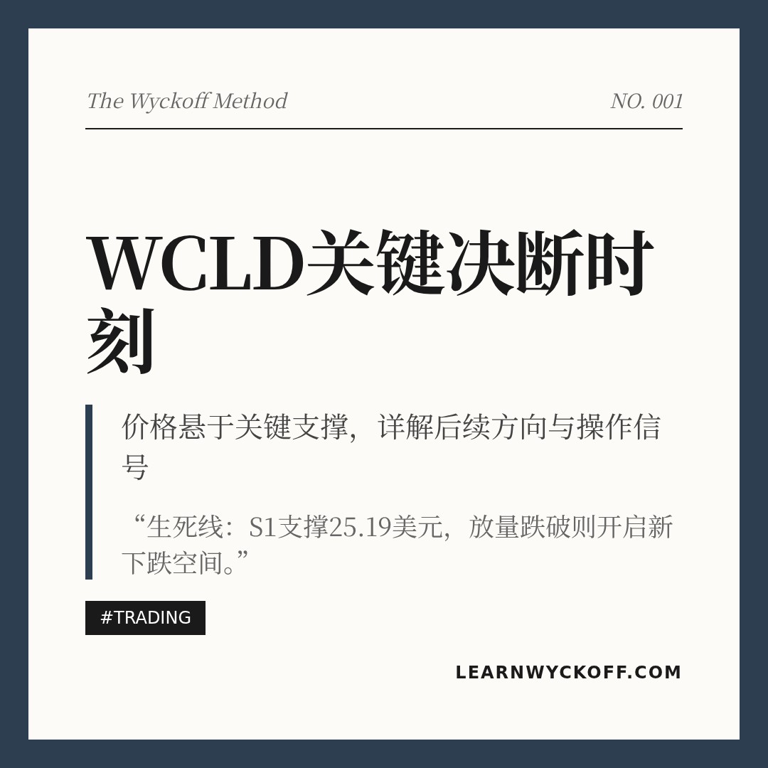 20260324 WCLD 行情数据复盘报告（基于威科夫量价视角）