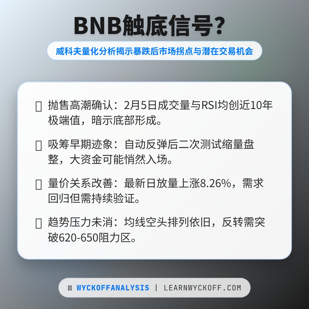 20260225 BNBUSDT 行情数据复盘报告（基于威科夫量价视角）