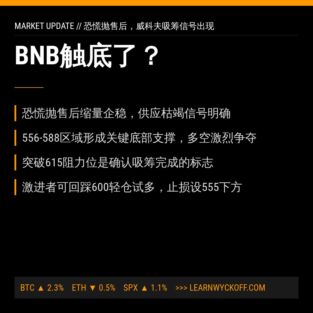 20260613 BNBUSDT 行情数据复盘报告（基于威科夫量价视角）
