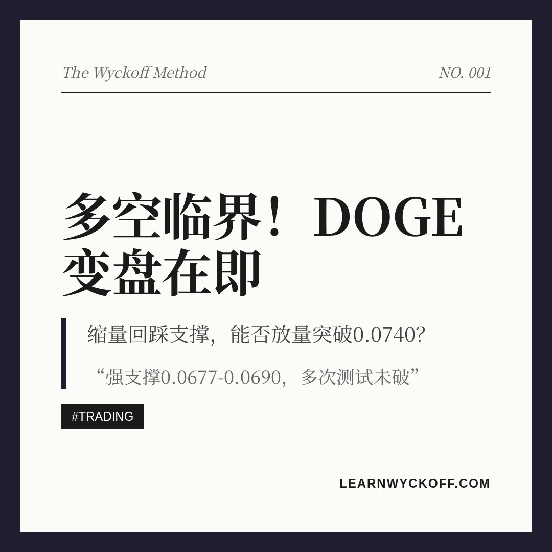 20260814 DOGEUSDT 行情数据复盘报告（基于威科夫量价视角）