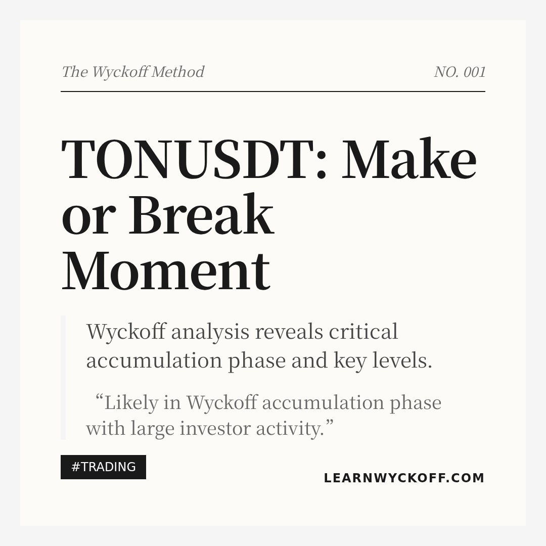 20260325 TONUSDT Market Data Review Report (Based on Wyckoff Volume-Price Perspective)