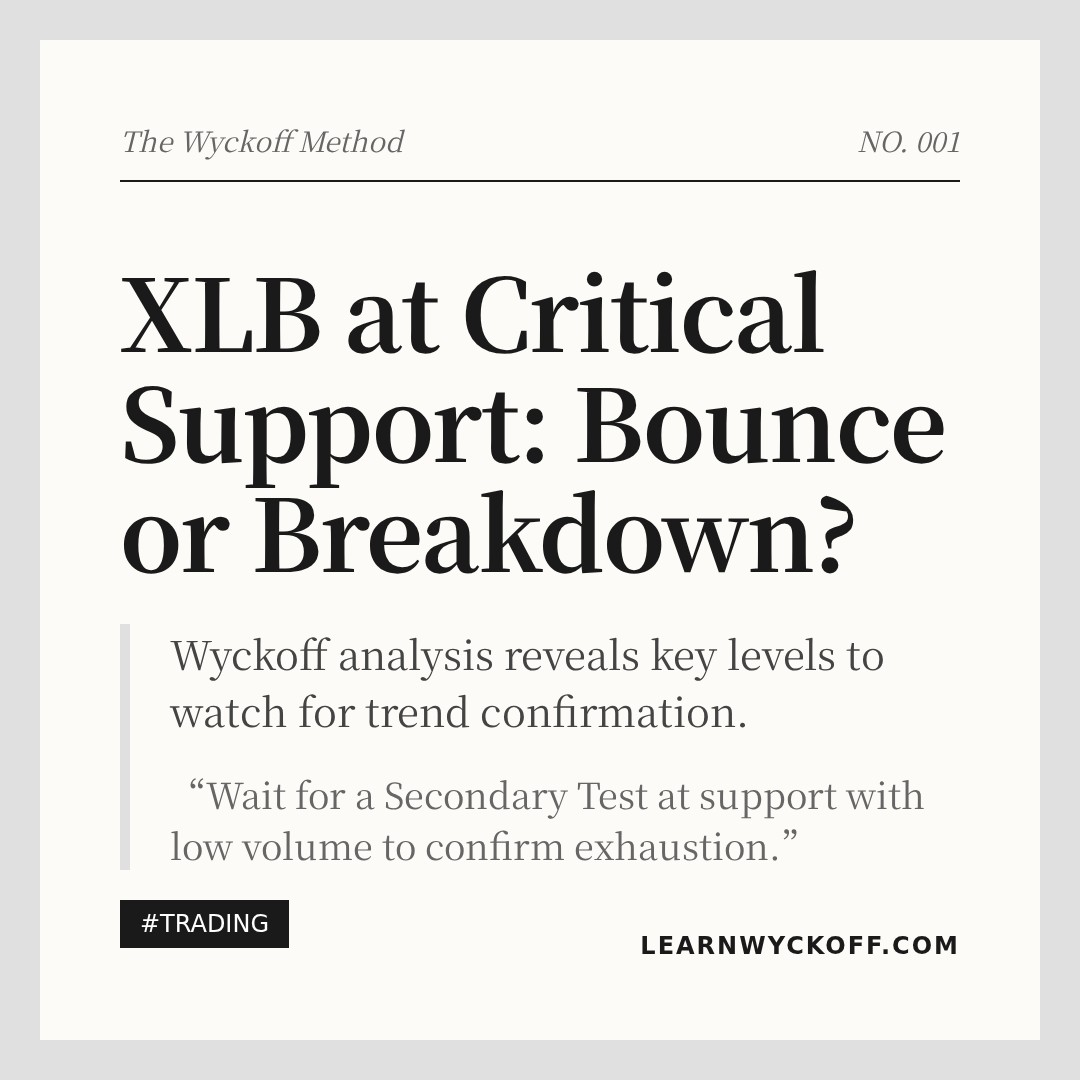 20260324 XLB Market Data Review Report (Based on Wyckoff Volume-Price Perspective)