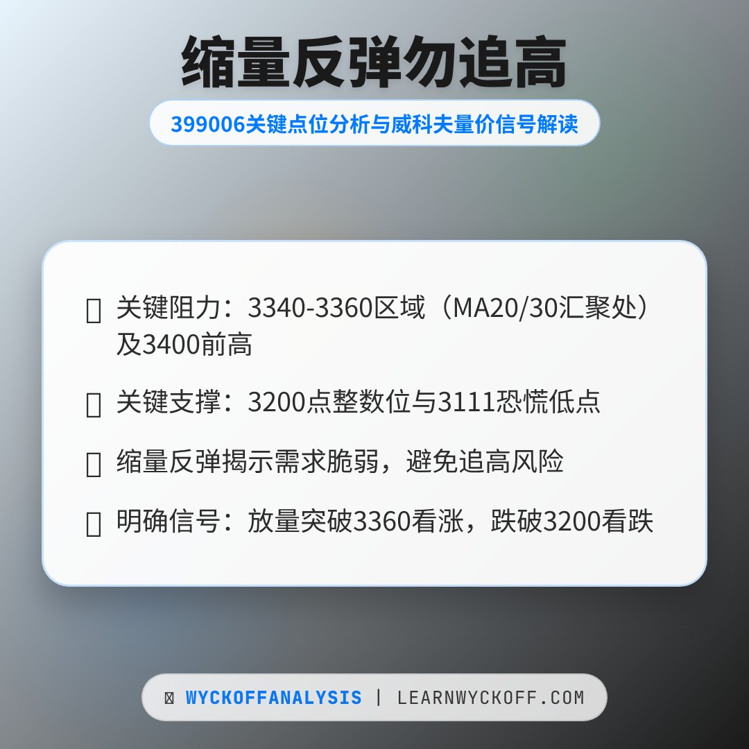 20260310 399006 行情数据复盘报告（基于威科夫量价视角）