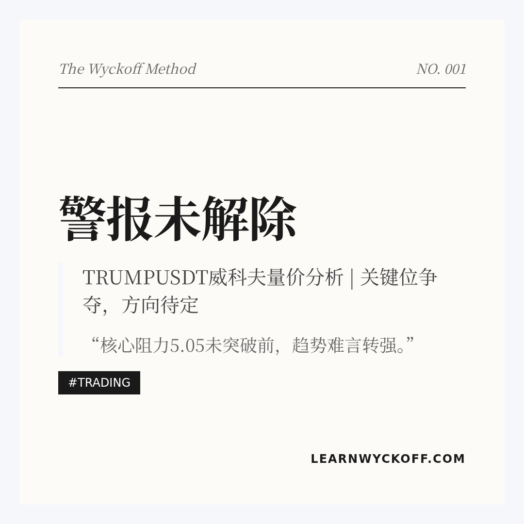 20260126 TRUMPUSDT 行情数据复盘报告（基于威科夫量价视角）