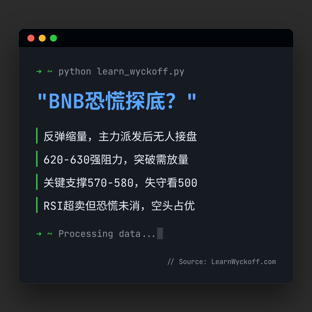 20260612 BNBUSDT 行情数据复盘报告（基于威科夫量价视角）