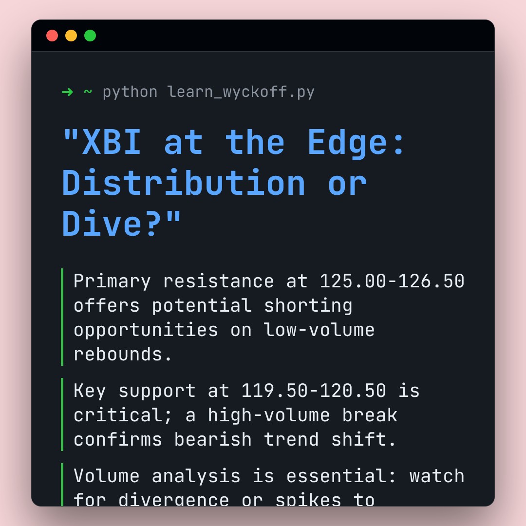 20260106 XBI Market Data Review Report (Based on Wyckoff Volume-Price Perspective)