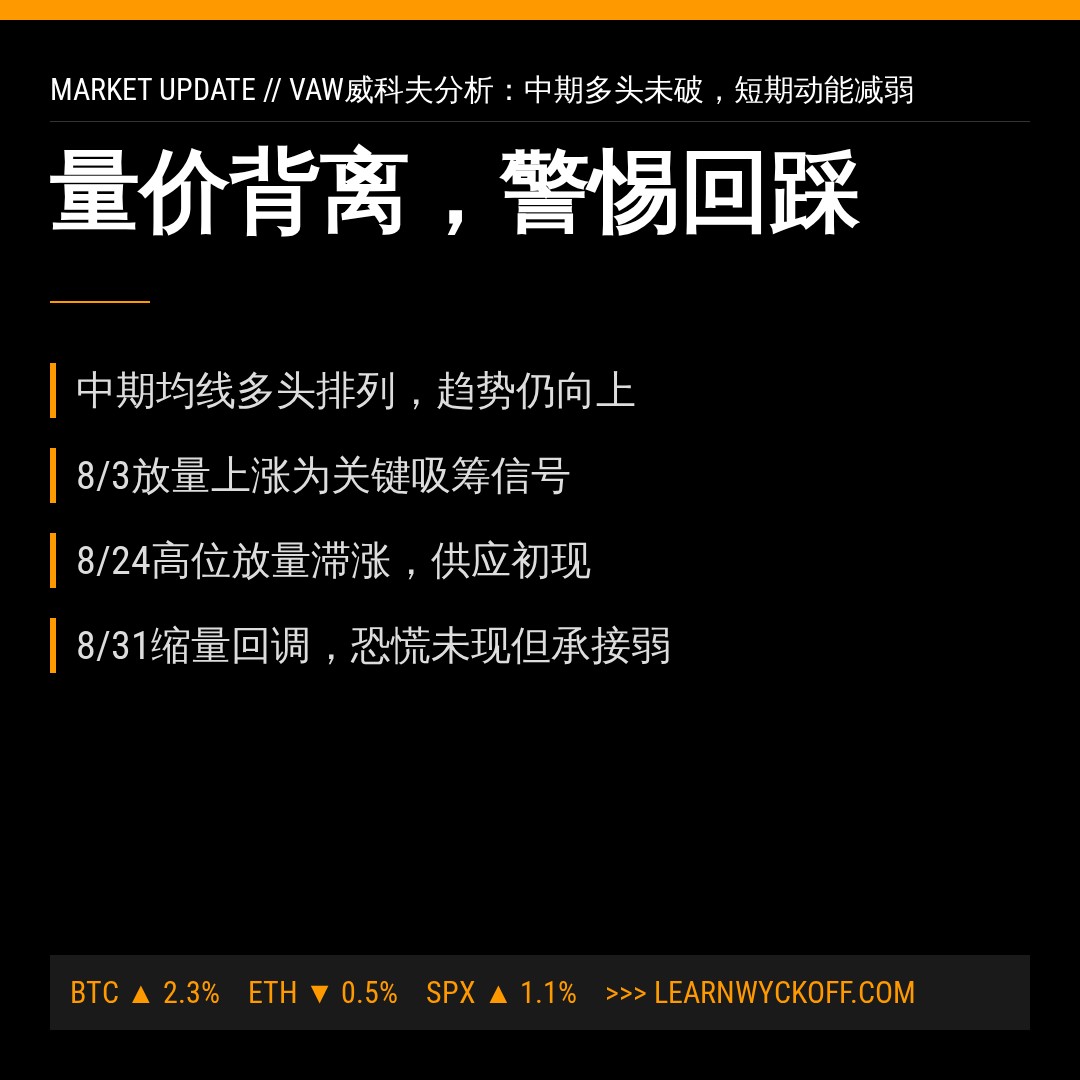 20260831 VAW 行情数据复盘报告（基于威科夫量价视角）