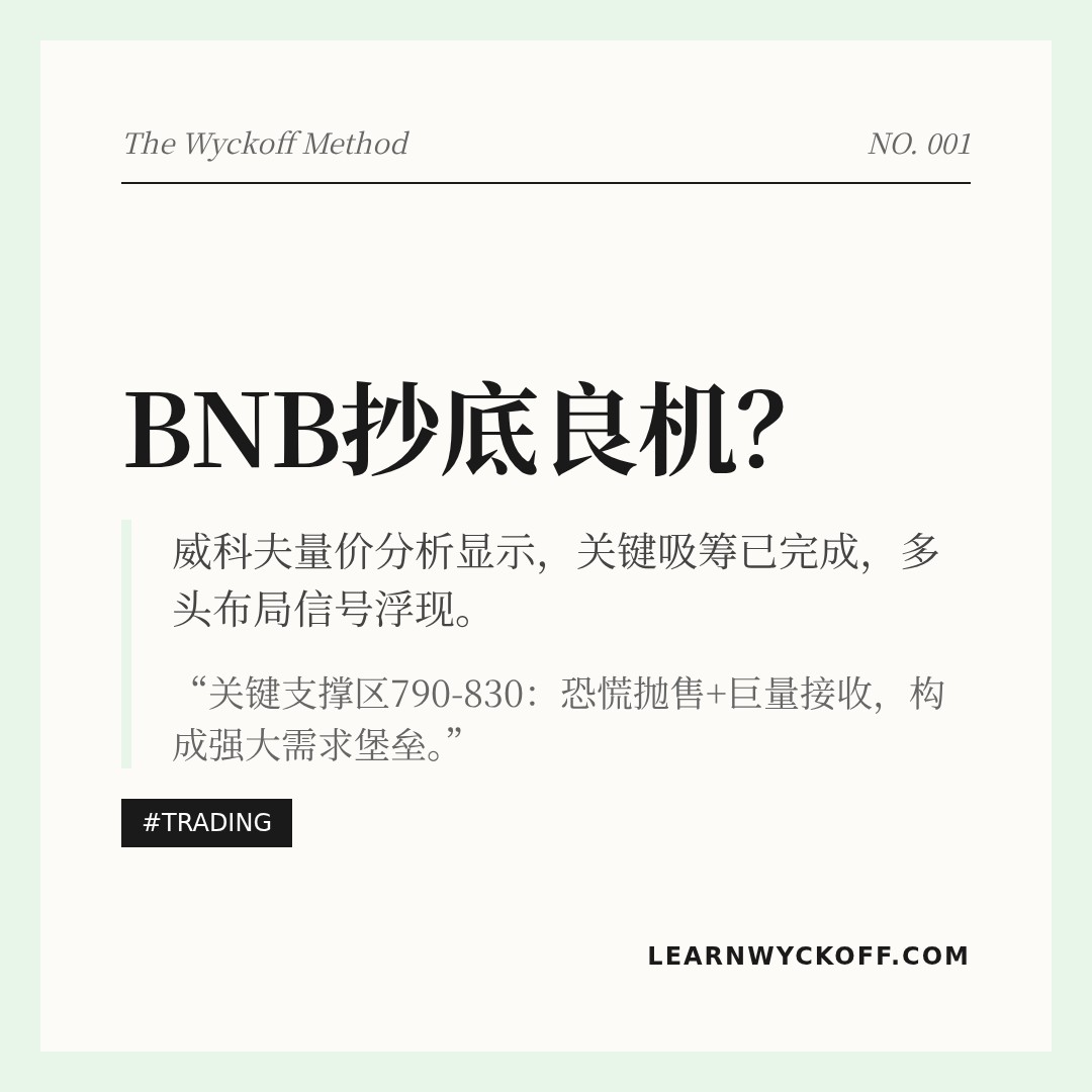 20260113 BNBUSDT 行情数据复盘报告（基于威科夫量价视角）